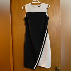 Tommy Hilfiger Black and White Asymmetrical Dress